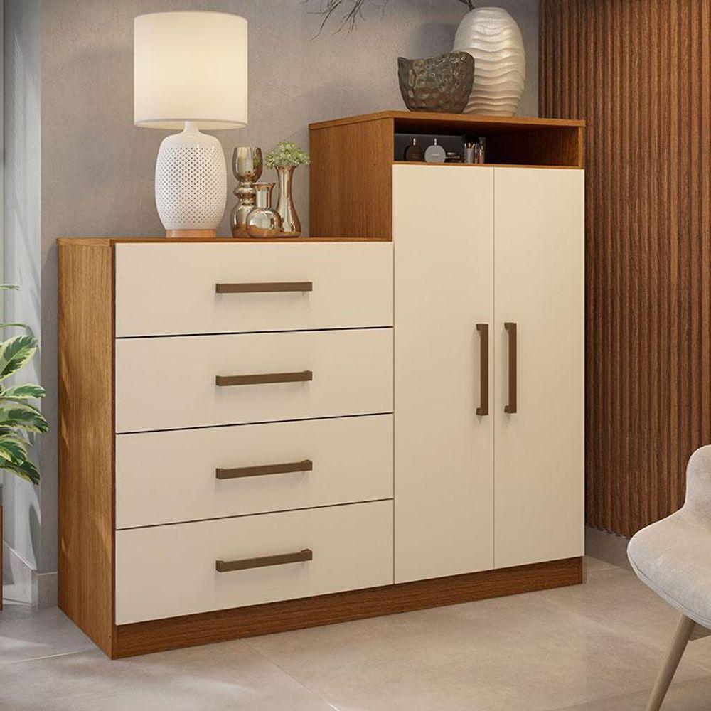 Cômoda Sapateira Ambiente áurea Amêndola Touch Off White - Demóbile - 1