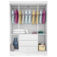 Quarto De Bebê Duda 4 Portas E Berço Americano Lara Branco Brilho Com Colchão Gazin - Phoenix Baby - 3