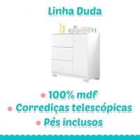 Berço Americano Lara E Cômoda Infantil Duda Branco Brilho Com Colchão Gazin - Phoenix Baby - 2