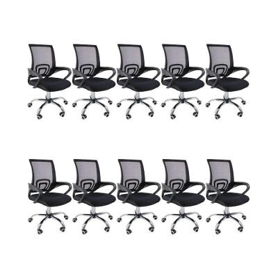 Kit 10 Cadeiras De Escritório Begonia Mesh Ergonômico Preto