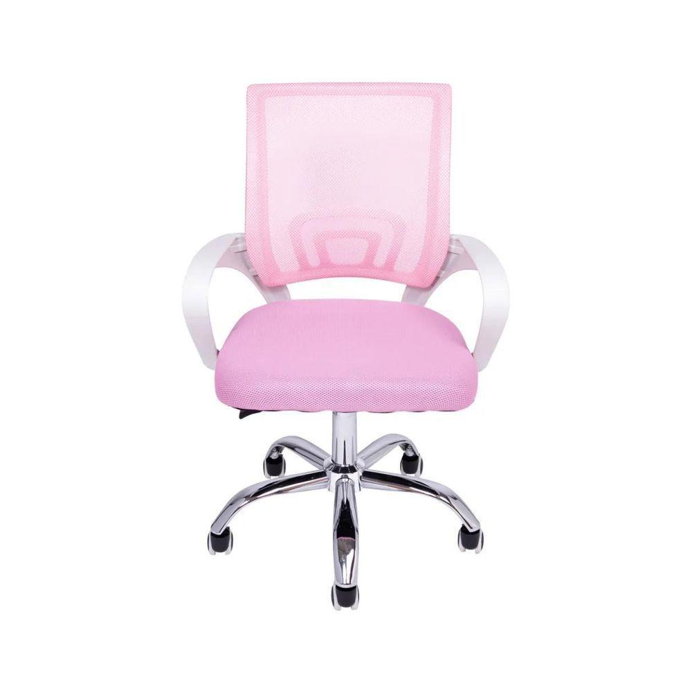 Kit 2 Cadeiras De Escritório Begonia Tela Mesh Ergonômico Rosa - 3