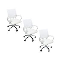 Kit 3 Cadeiras De Escritório Begonia Tela Mesh Ergonômico Branco - 1
