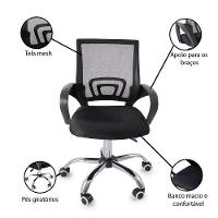 Kit 6 Cadeiras De Escritório Begonia Tela Mesh Ergonômico Preto - 5