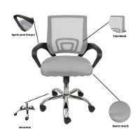 Kit 2 Cadeiras De Escritório Begonia Tela Mesh Ergonômico Cinza - 5