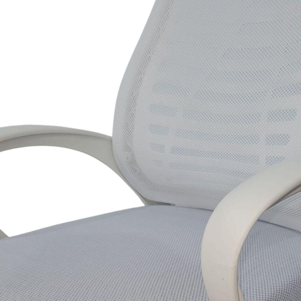 Kit 3 Cadeiras De Escritório Esteirinha Mesh Ergonômica Branco - 2