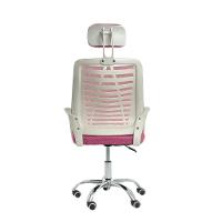 Kit 3 Cadeiras Escritório Diretor Tela Mesh Com Encosto De Cabeça Rosa - 3