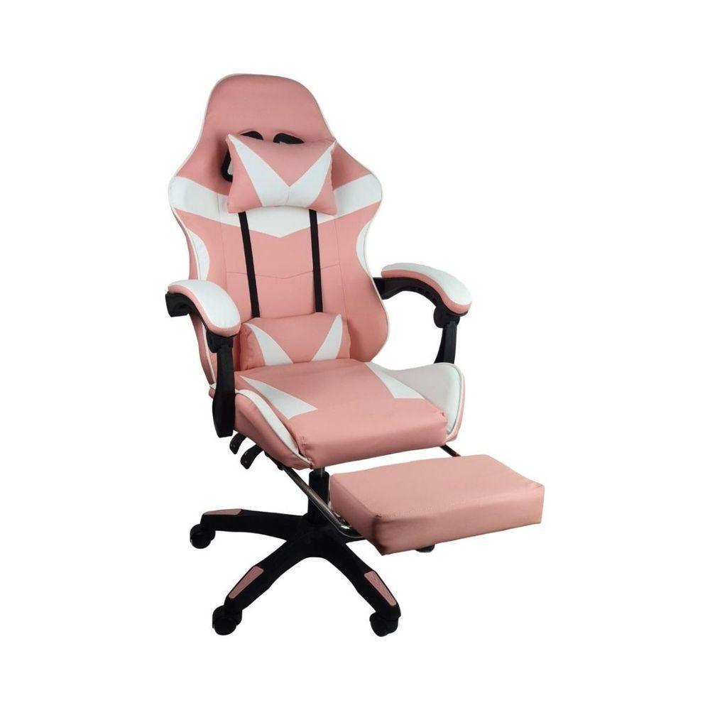 Cadeira Gamer Stillus Ergonômica Com Apoio Para Os Pés Rosa Chiclete - 1