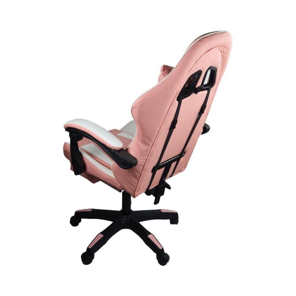 Cadeira Gamer Stillus Ergonômica Com Apoio Para Os Pés Rosa Chiclete - 2