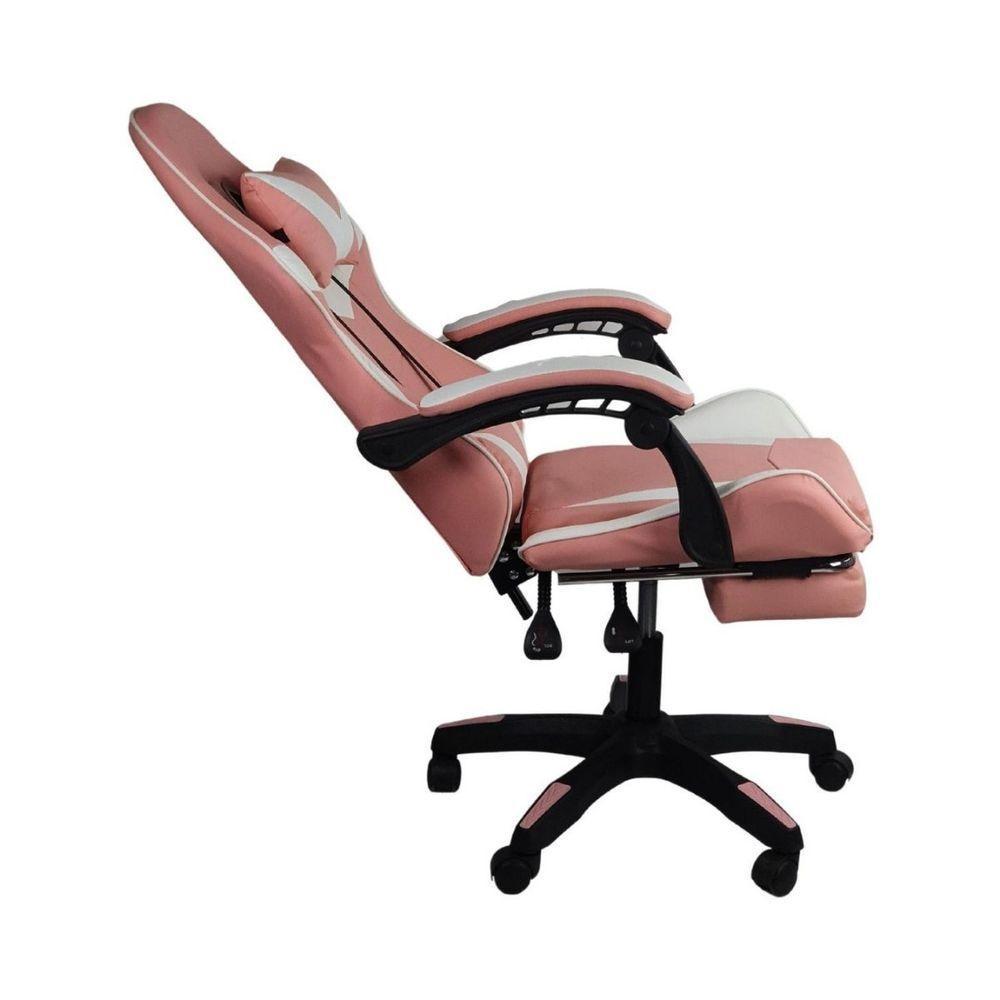 Cadeira Gamer Stillus Ergonômica Com Apoio Para Os Pés Rosa Chiclete - 4
