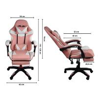 Cadeira Gamer Stillus Ergonômica Com Apoio Para Os Pés Rosa Chiclete - 6