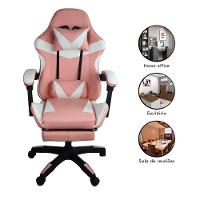 Cadeira Gamer Stillus Ergonômica Com Apoio Para Os Pés Rosa Chiclete - 9