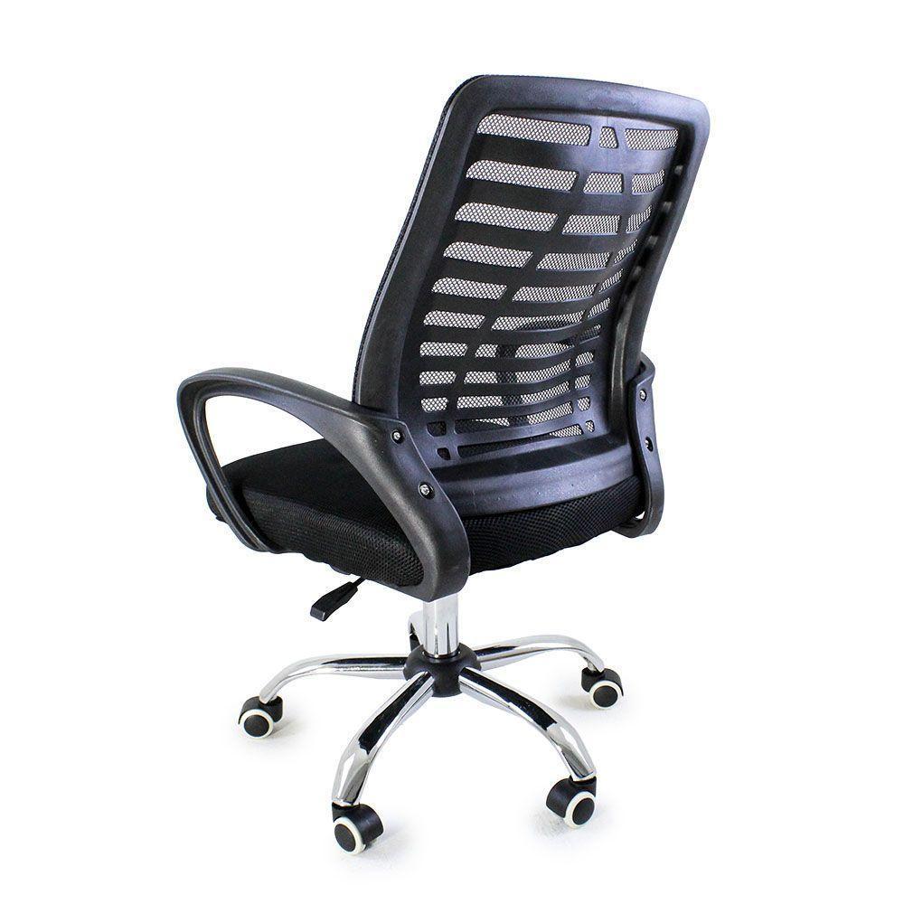 Kit 4 Cadeiras De Escritório Esteirinha Mesh Ergonômica Preto - 3