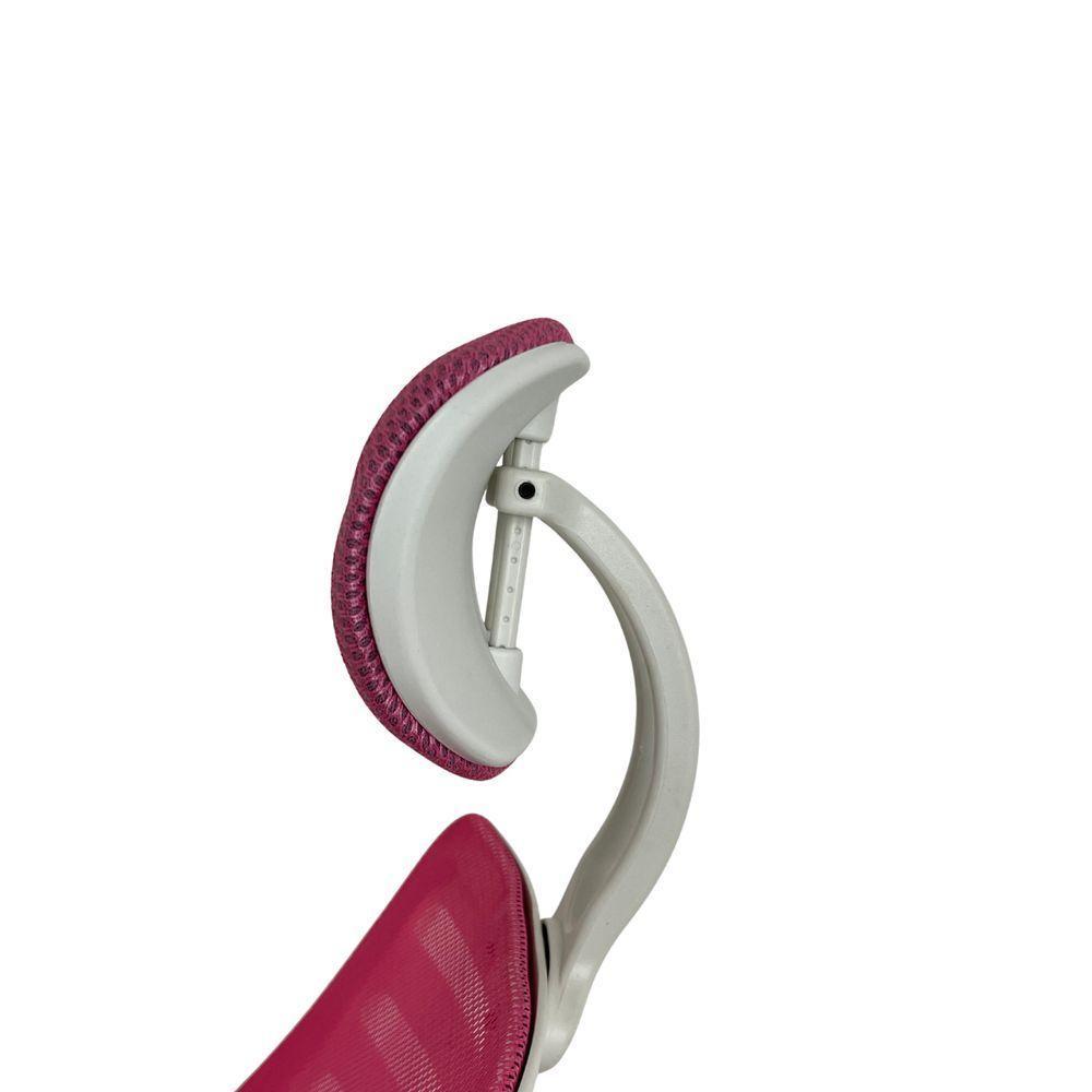 Kit 6 Cadeiras Escritório Diretor Tela Mesh Com Encosto De Cabeça Rosa - 2