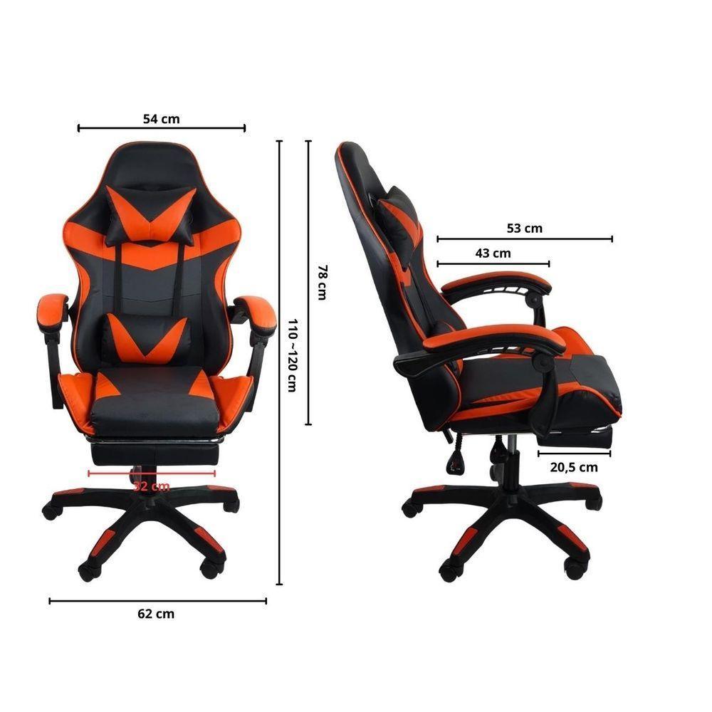 Kit 2 Cadeiras Gamer Stillus Ergonômica Com Apoio Para Os Pés Vermelho - 6