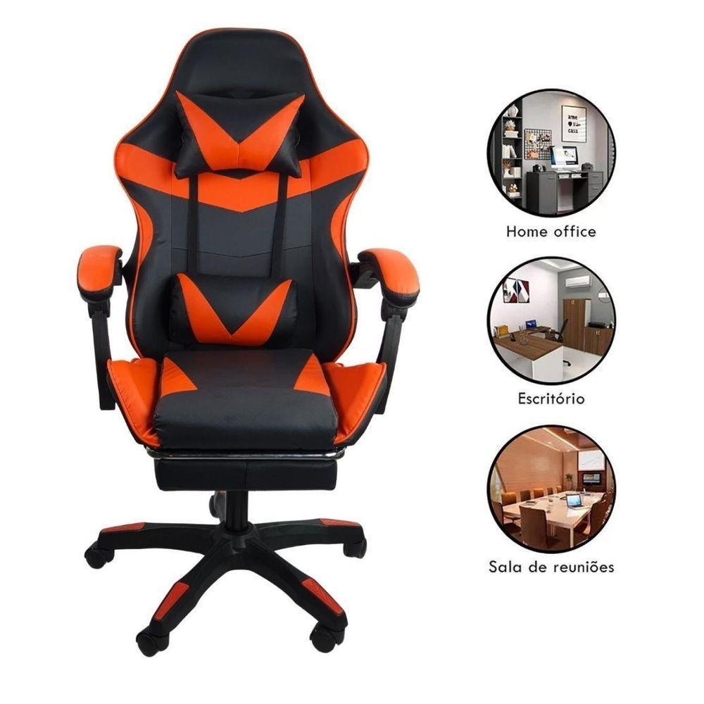 Kit 2 Cadeiras Gamer Stillus Ergonômica Com Apoio Para Os Pés Vermelho - 9