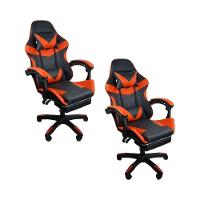Kit 2 Cadeiras Gamer Stillus Ergonômica Com Apoio Para Os Pés Vermelho - 1