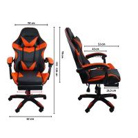 Kit 2 Cadeiras Gamer Stillus Ergonômica Com Apoio Para Os Pés Vermelho - 6