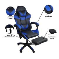 Kit 2 Cadeiras Gamer Stillus Ergonômica Com Apoio Para Os Pés Azul - 8