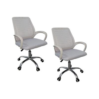 Kit 2 Cadeiras De Escritório Esteirinha Mesh Ergonômica Branco