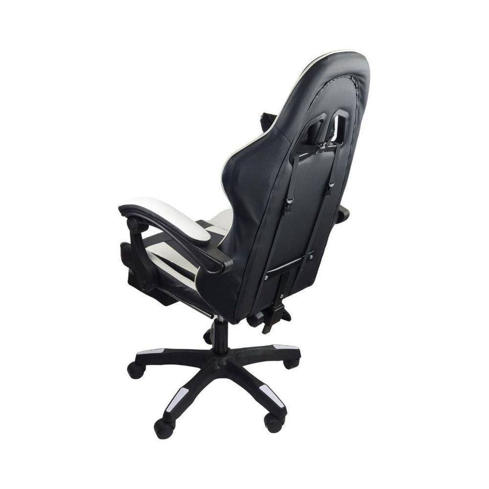 Cadeira Gamer Stillus Ergonômica Com Apoio Para Os Pés Preto E Branco - 2