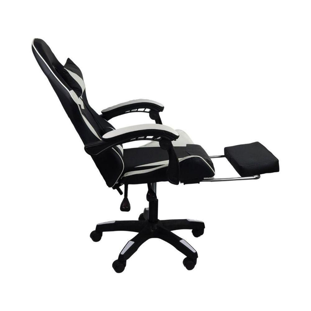 Cadeira Gamer Stillus Ergonômica Com Apoio Para Os Pés Preto E Branco - 3