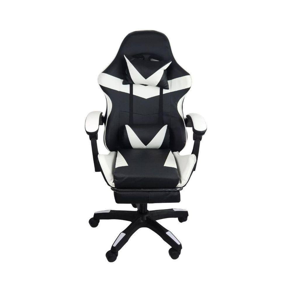 Cadeira Gamer Stillus Ergonômica Com Apoio Para Os Pés Preto E Branco - 5