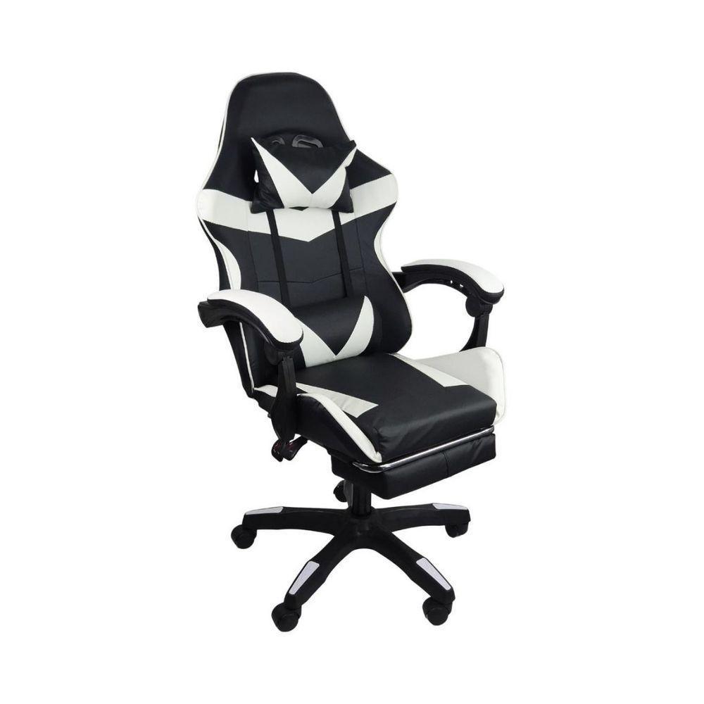 Cadeira Gamer Stillus Ergonômica Com Apoio Para Os Pés Preto E Branco - 10