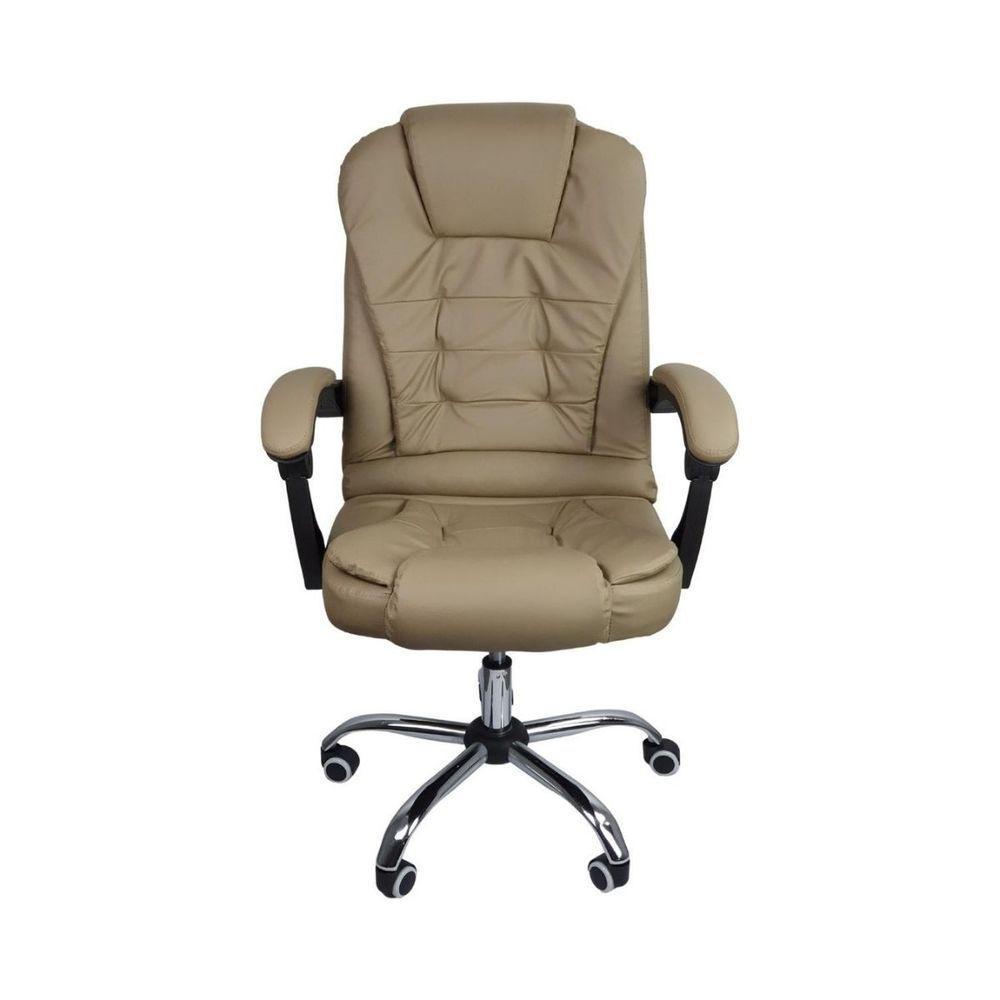 Kit 2 Cadeiras De Escritório Presidente Reclinável Bege - 5