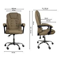 Kit 2 Cadeiras De Escritório Presidente Reclinável Bege - 6