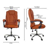 Kit 2 Cadeiras De Escritório Presidente Reclinável Marrom - 6