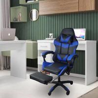 Cadeira Gamer Stillus Ergonômica Com Apoio Para Os Pés Azul - 7