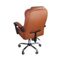 Cadeira De Escritório Presidente Reclinável Ergonômica Marrom Claro - 2