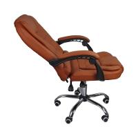 Cadeira De Escritório Presidente Reclinável Ergonômica Marrom Claro - 3