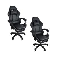 Kit 2 Cadeiras Gamer Stillus Ergonômica Com Apoio Para Os Pés Preto - 1