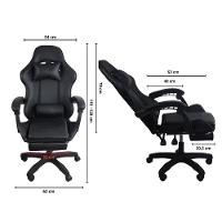 Kit 2 Cadeiras Gamer Stillus Ergonômica Com Apoio Para Os Pés Preto - 6