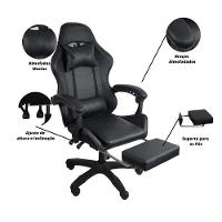 Kit 2 Cadeiras Gamer Stillus Ergonômica Com Apoio Para Os Pés Preto - 8
