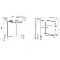 Balcão De Cozinha Ametista 2 Portas 80 Cm Freijó Supremo - Kits Paraná - 3