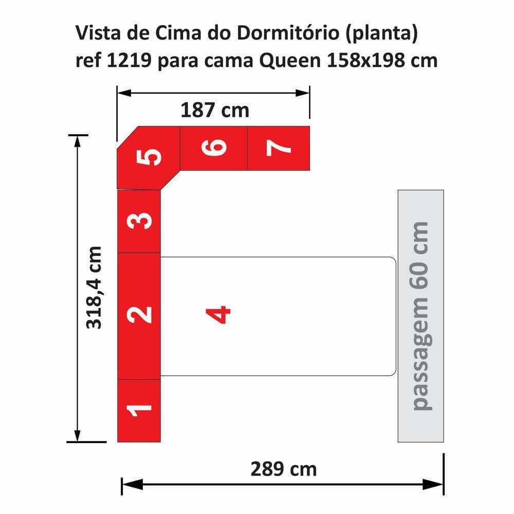Dormitório Queen Size Sem Cama 1219s Branco - 4