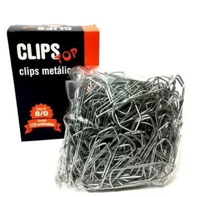 Clips De Papel N° 8-0 Com 170 Unidades - Clips Top -