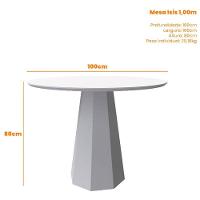 Mesa De Jantar 100x100 Cm Isis Com Vidro Off White - New Ceval - 2