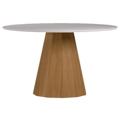 Mesa De Jantar 135x135 Cm Isis Com Vidro Ype Off White - New Ceval