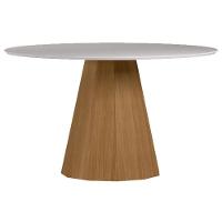 Mesa De Jantar 135x135 Cm Isis Com Vidro Ype Off White - New Ceval - 1