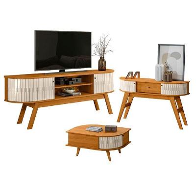 Rack Bancada Aparador e Mesa de Centro Valência Estoril Indianápolis 183 cm MDP Off White
