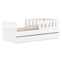 Bicama Solteiro Mdf Bp Branco Com 02 Grades E Cabeceira Megamobilia - 6