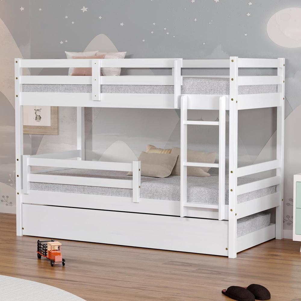 Treliche Solteiro Dreams Com Grade De Proteção Madeira Maciça Branco Megamobilia - 6