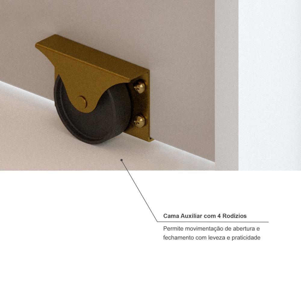 Bicama Solteiro Mdf Bp Branco Com 04 Grades E Cabeceira Megamobilia - 2