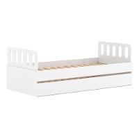 Bicama Solteiro Mdf Bp Branco Com Cabeceira Megamobilia - 2