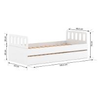 Bicama Solteiro Mdf Bp Branco Com Cabeceira Megamobilia - 6