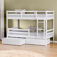 Beliche Solteiro Dreams Com 02 Gavetas E Grade De Proteção Madeira Maciça Branco Megamobilia - 2