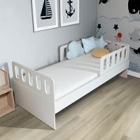 Cama Solteiro Mdf Bp Com 02 Grades E Cabeceira Megamobilia - 1